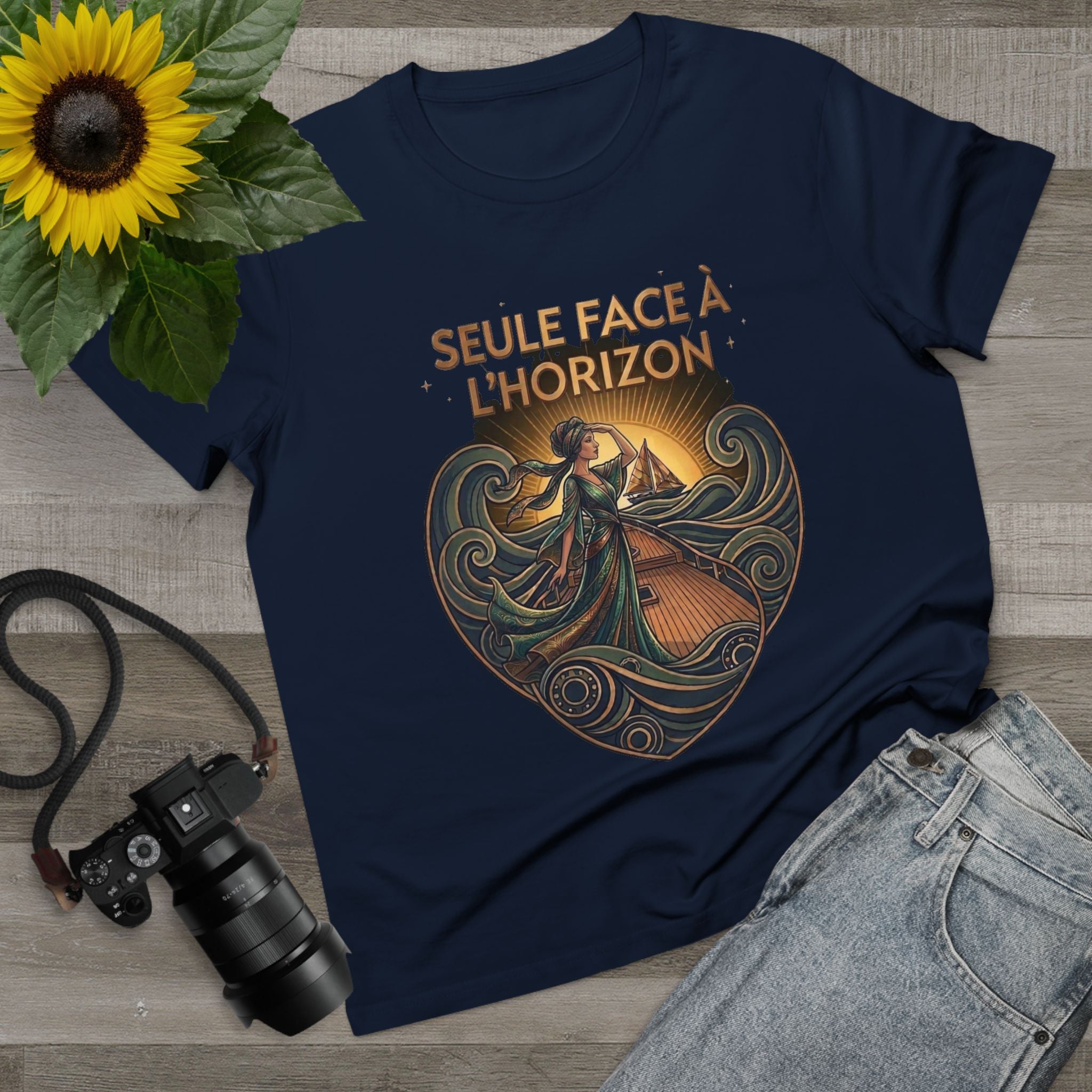 J'aime La Mer - Alone with the Horizon the Sea Canvas Tee