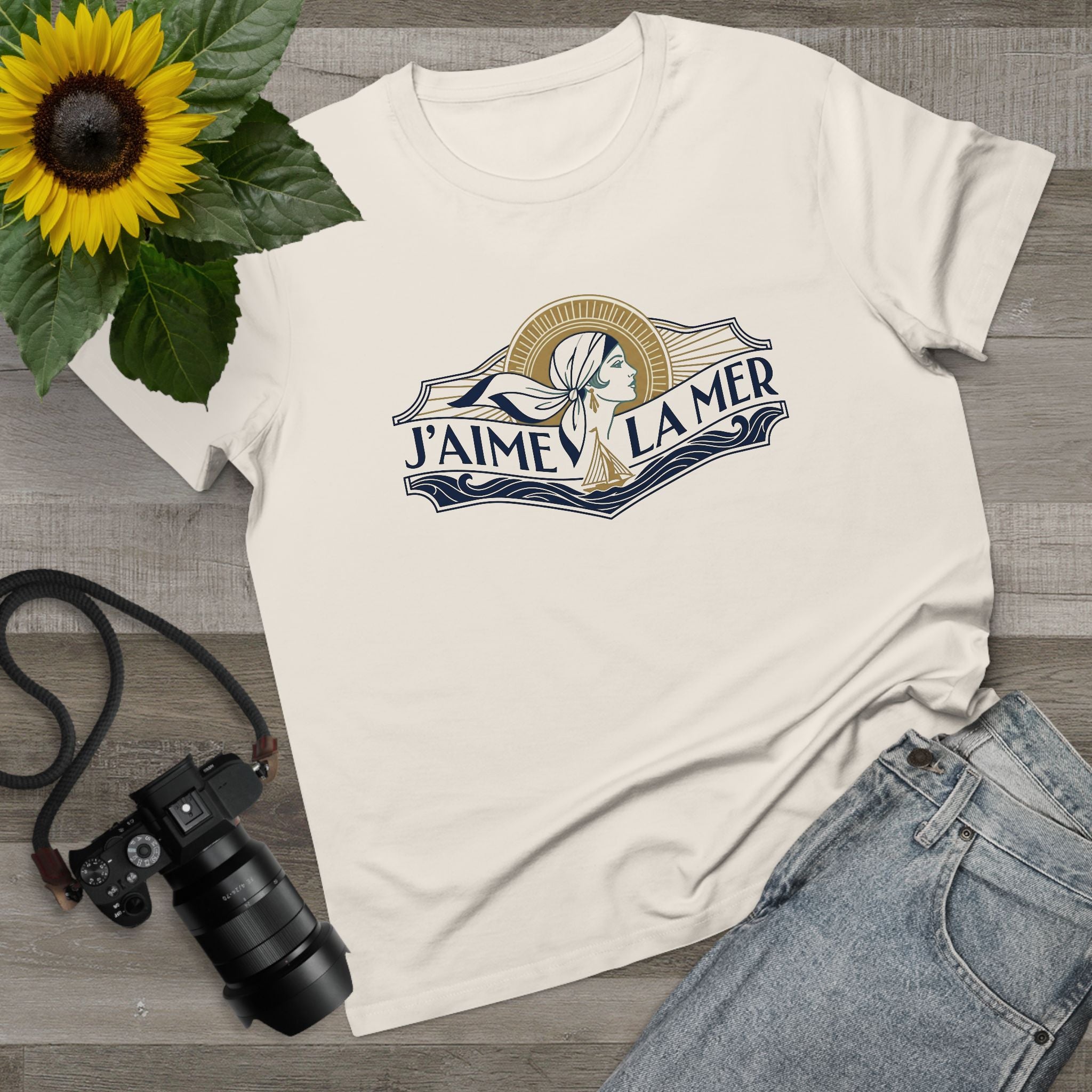 J'aime La Mer - Art Deco Lady Crest Tee