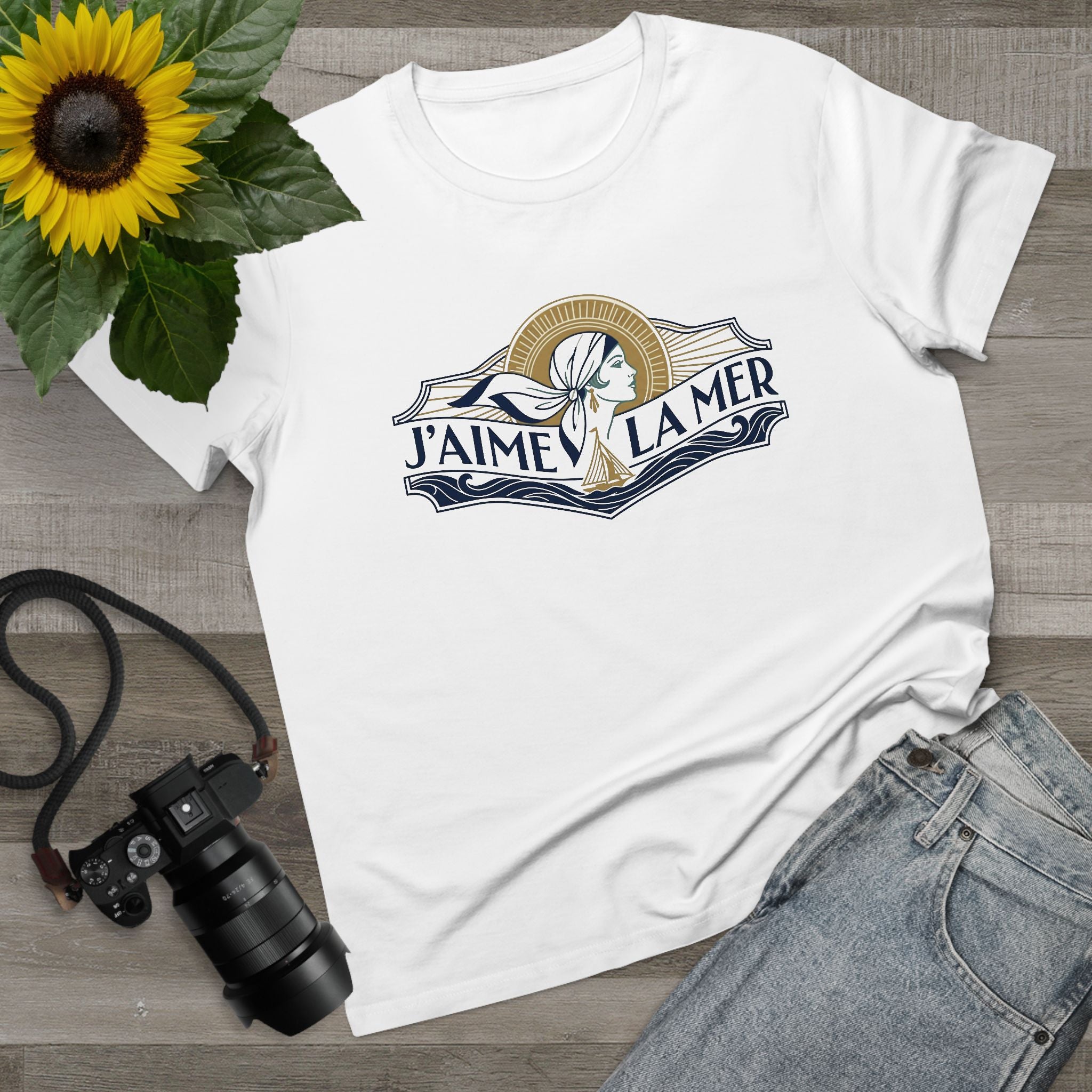 J'aime La Mer - Art Deco Lady Crest Tee