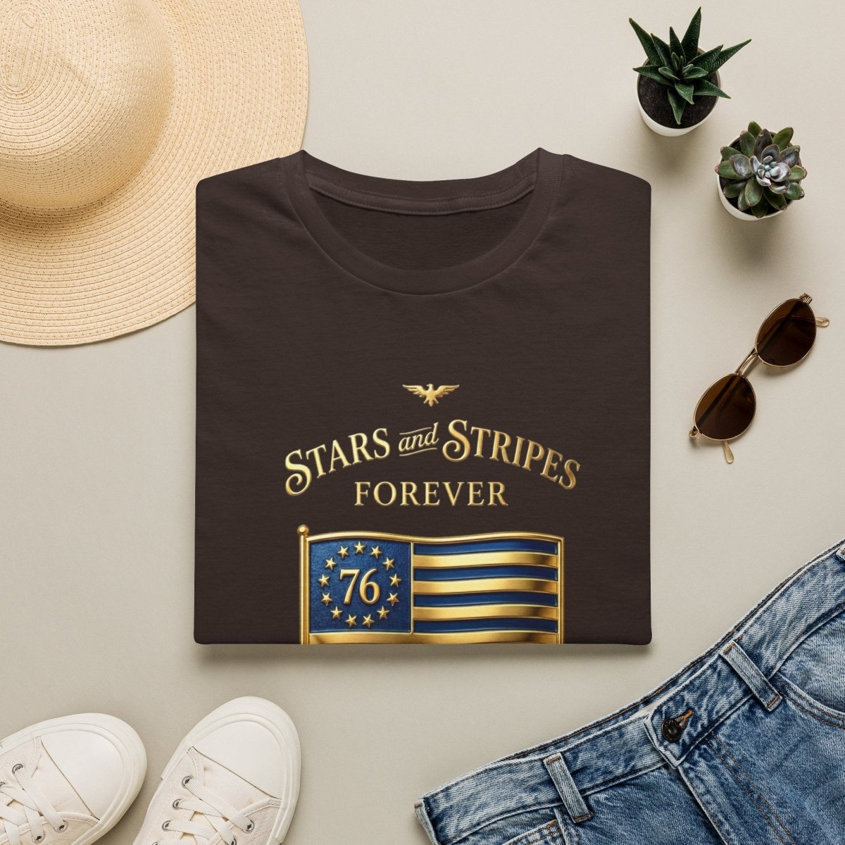 250 USA - Stars and Stripes flag 3 Canvas Tee - Deck Mode