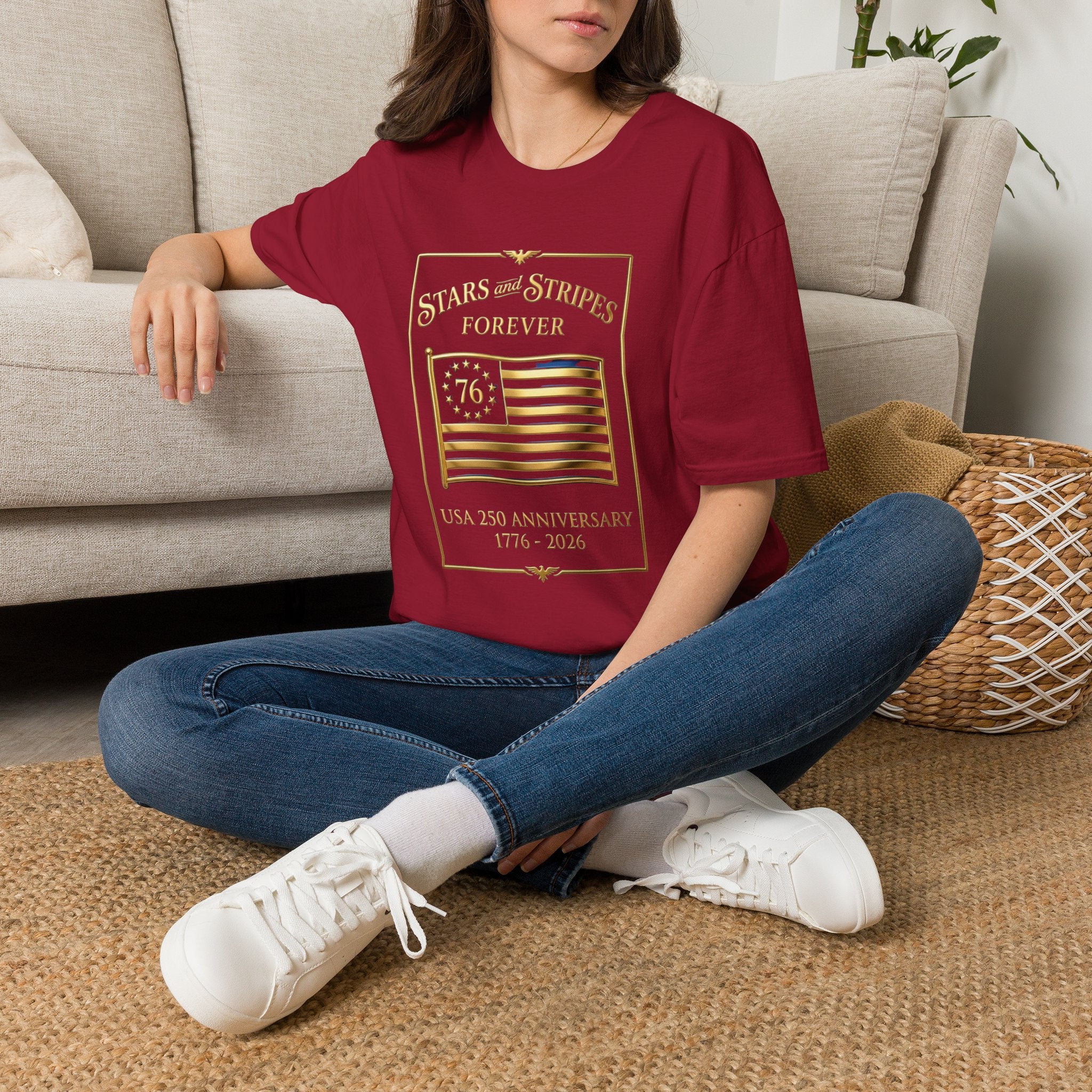 250 USA - Stars and Stripes flag 4 Canvas Tee