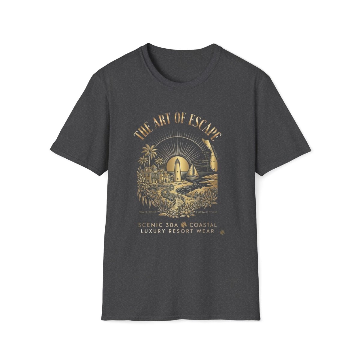 The Art of Escape - 30A Florida Canvas Tee - Deck Mode
